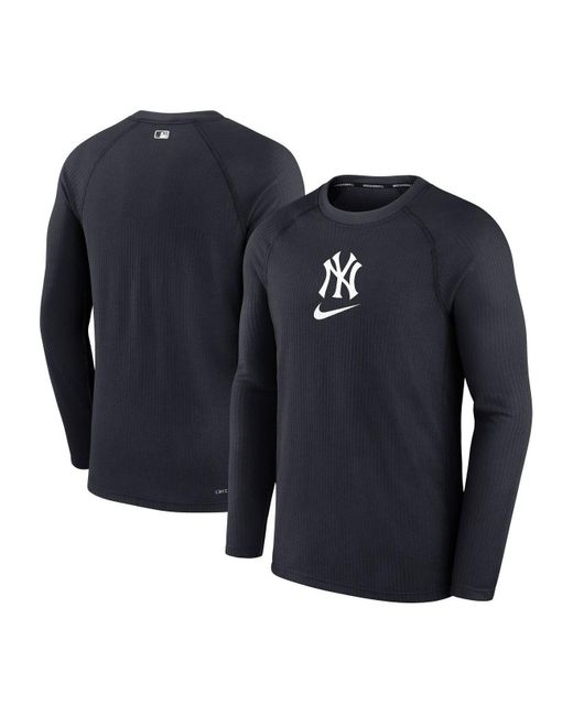 Nike Navy New York Yankees Authentic Collection Game Raglan Performance ...