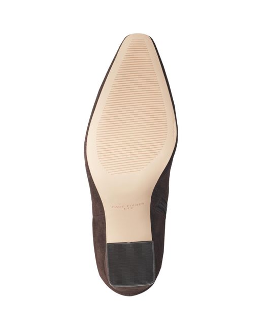 Marc Fisher Brown Yarli High Shaft Block Heel Boots
