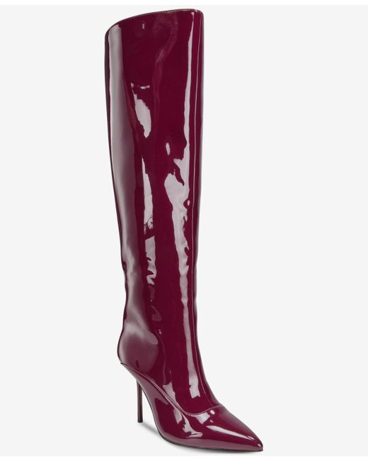 AAJ By Aminah Red Isabella Tall Shaft Dress Boots
