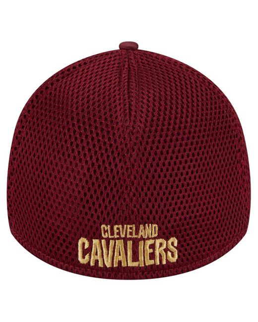 KTZ Red Cleveland Cavaliers Subtle Camo 39thirty Flex Hat for men