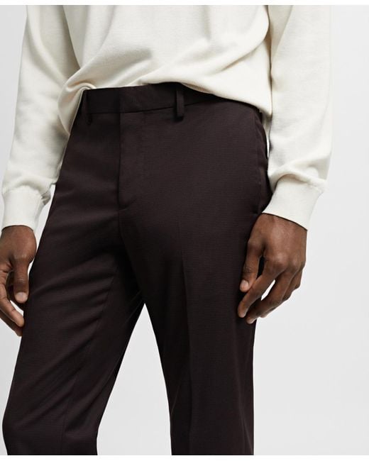 Mango Black Stretch Fabric Super Slim-fit Suit Pants