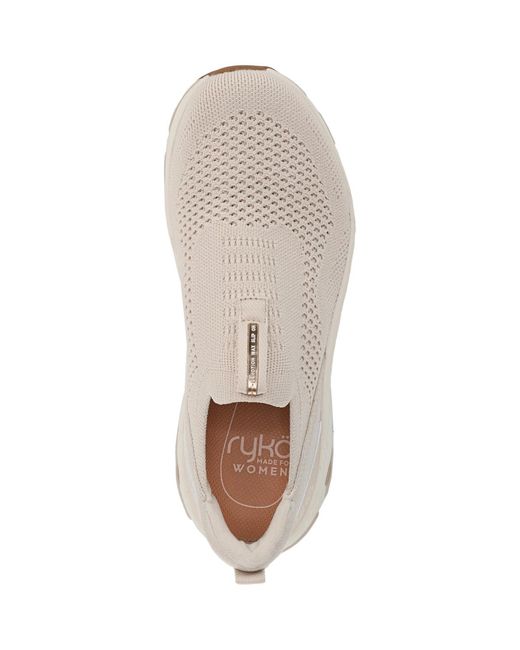 Ryka White Devotion Max Knit Slip On Walking Sneakers