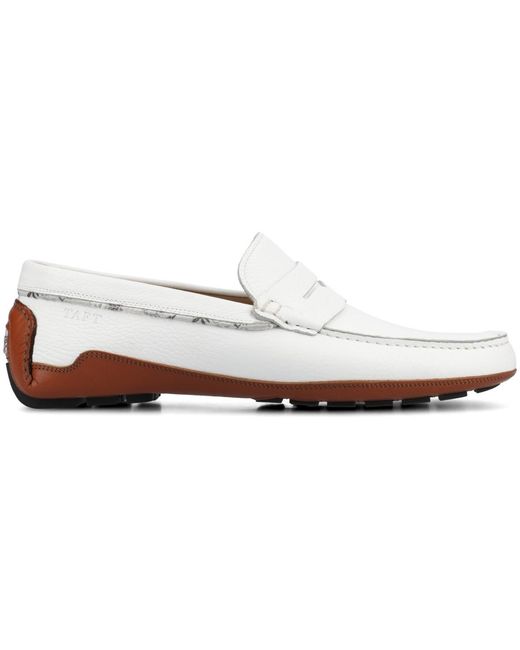 Taft White Luke Driver Moc Loafers for men