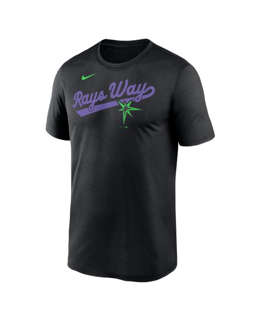 Nike Black Tampa Bay Rays 2025 City Connect Team Phrase Script Legend Performance T-shirt for men