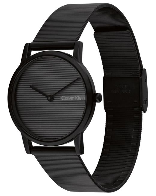 Calvin Klein Black Ck Feel Stainless Steel Mesh Watch 30mm