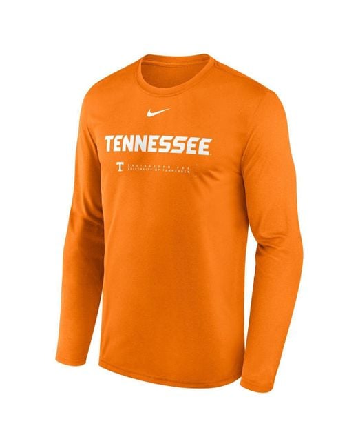 Nike Orange Tennessee Volunteers 2025 Courtside Basketball Shootaround Legend Dri-fit Long Sleeve T-shirt for men