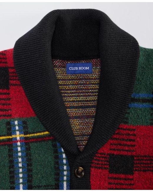 Club Room Red Holiday Blocked Shawl Sweater for men