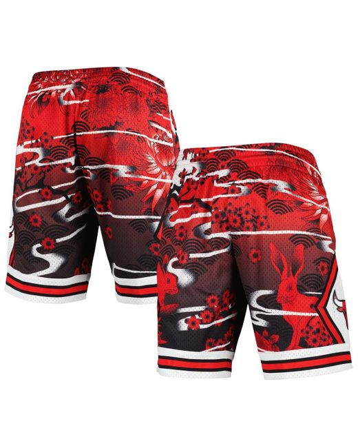 Mitchell & Ness Red Chicago Bulls Lunar New Year Swingman Shorts for men