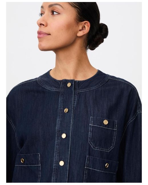 Masai Blue Cropped Button-front Jacket