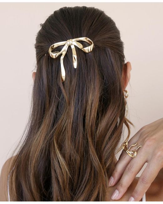 Ettika Metallic Bow Tone Barrette
