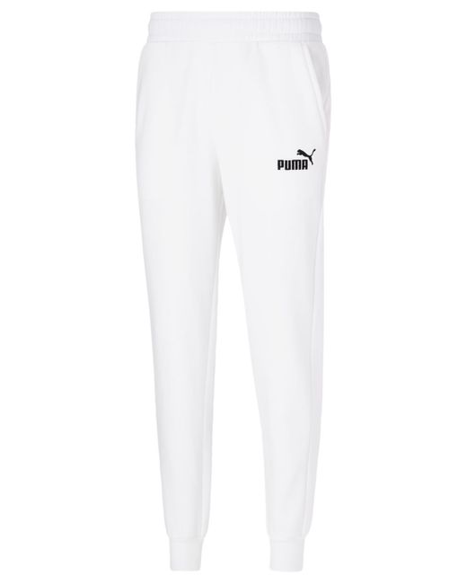 PUMA White Embroidered Logo Fleece jogger Sweatpants for men