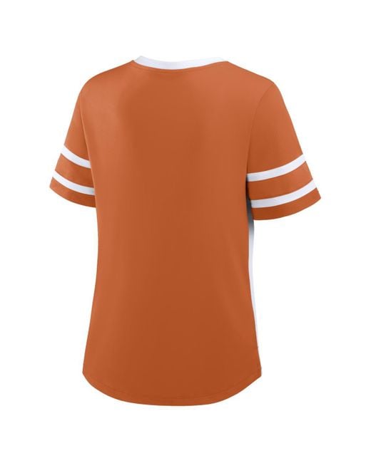 Fanatics Orange/white Texas Longhorns Be Fearless Athena Lace-up T-shirt