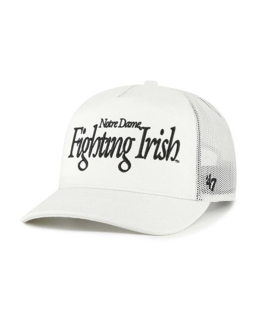 '47 White And Notre Dame Fighting Irish Foundation Script Adjustable Trucker Hat