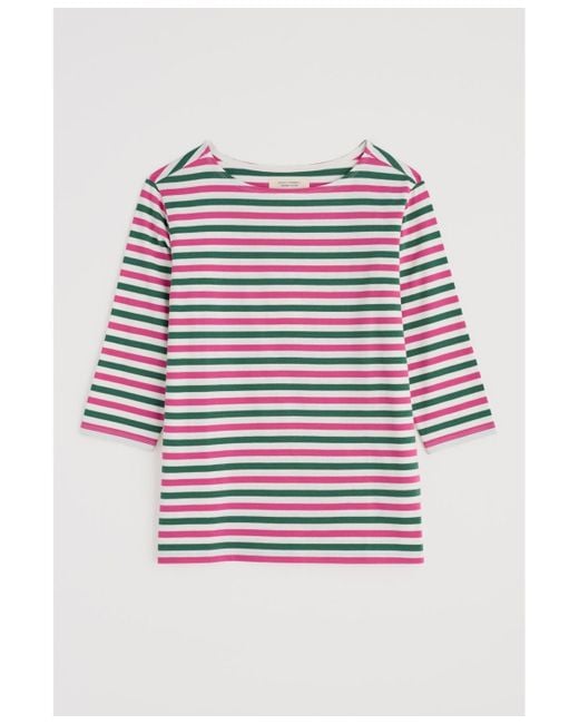 Seasalt Cornwall White Sailor Quarter Sleeve Top