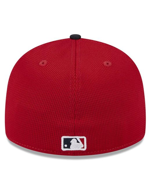 KTZ Red Boston Sox 2024 Batting Practice Low Profile 59fifty Fitted Hat for men