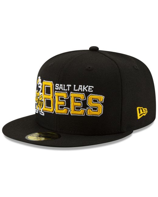 KTZ Salt Lake Bees League Patch 59fifty-fitted Cap in Black for Men