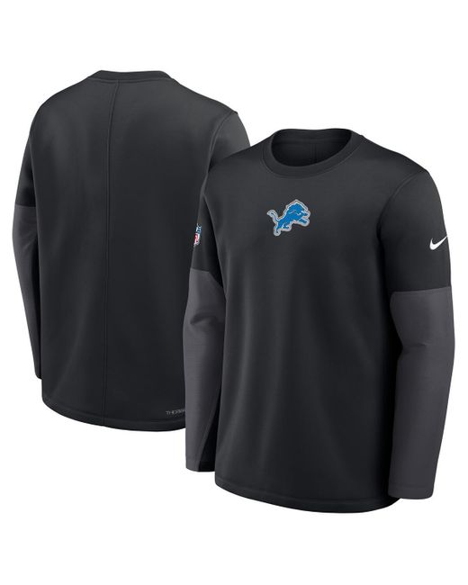 Nike Black Detroit Lions Sideline Scripted To Win Performance Long Sleeve T-shirt for men