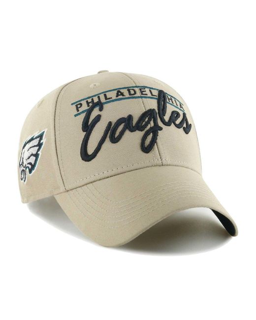47 Brand Natural Khaki Philadelphia Eagles Atwood Mvp Adjustable Hat for men