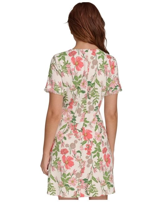 Tommy Hilfiger White Floral-print Shift Dress