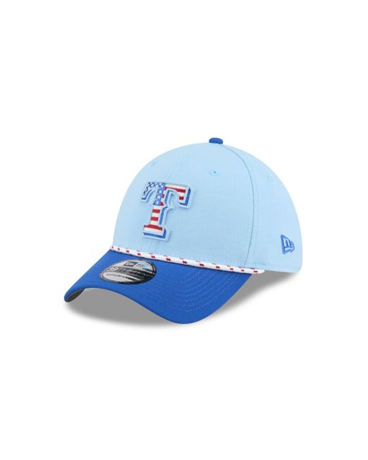 KTZ Light Blue/blue Texas Rangers 2025 Fourth Of July 39thirty Flex Hat for men