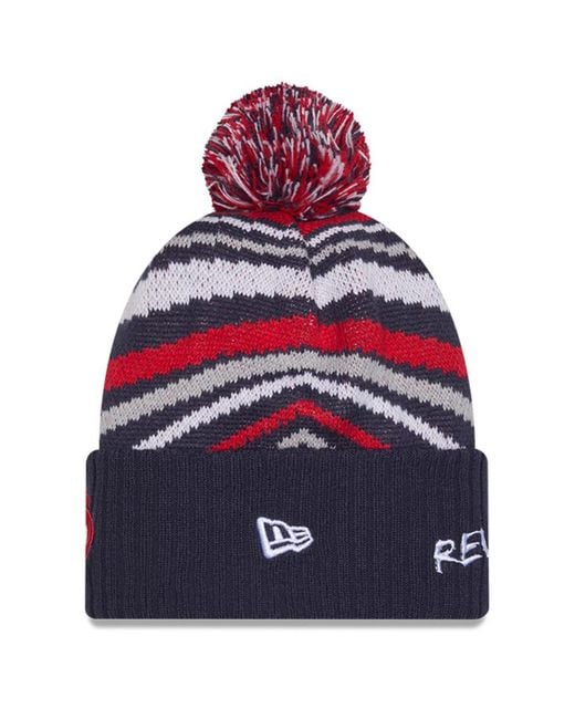 KTZ Red New England Revolution 2025 Jersey Hook Cuffed With Pom Knit Hat for men