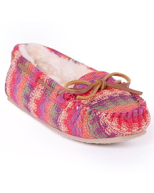 Minnetonka Pink Cally Patterned Slippers