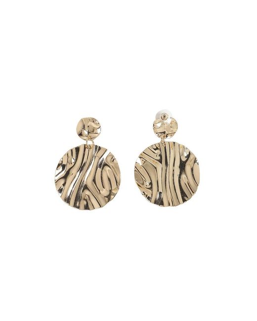 SOH Metallic Dented Circular Drop Earrings