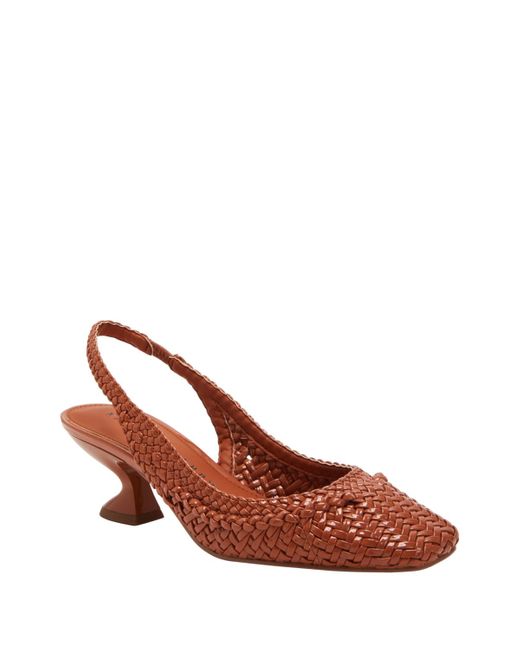 Katy Perry Brown Laterr Woven Sling-back Heels