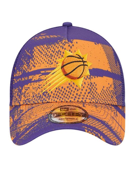 KTZ Blue Purple/orange Phoenix Suns Tip Off A-frame Trucker 9forty Adjustable Hat for men
