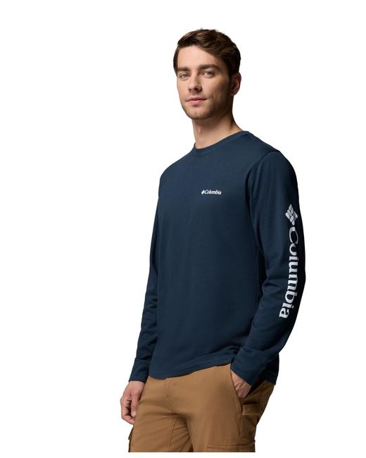 Columbia Blue Fundamental Graphic Long-sleeve T-shirt for men