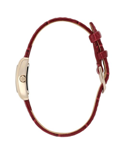 Olivia Burton Red Mini Grove Cherry Leather Calfskin Strap Watch