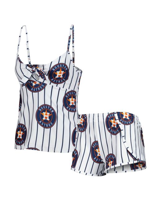 Concepts Sport White Houston Astros Reel Allover Print Tank Top And Shorts Sleep Set