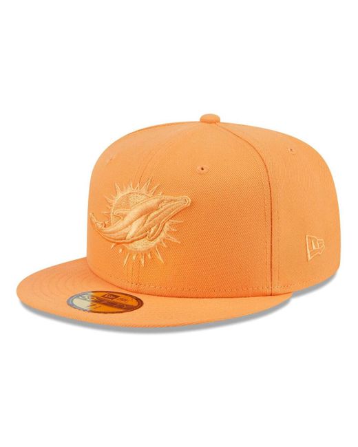 KTZ Orange Miami Dolphins Color Pack 59fifty Fitted Hat for men
