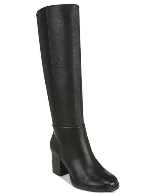 Zodiac Riona Wide-calf Block-heel Riding Boots in Black | Lyst