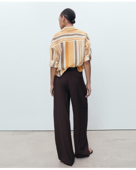 Mango Natural Striped Lyocell Shirt