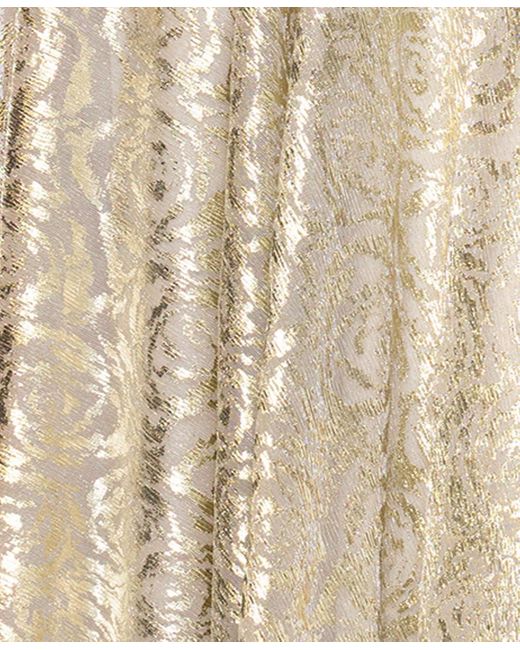 Betsy & Adam Natural Metallic One-shoulder Dress