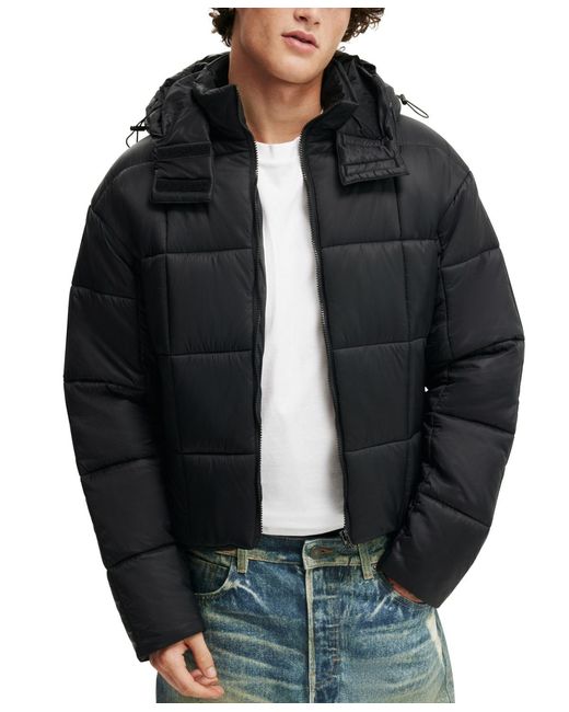 Cotton On Black Puffer Jacket for men