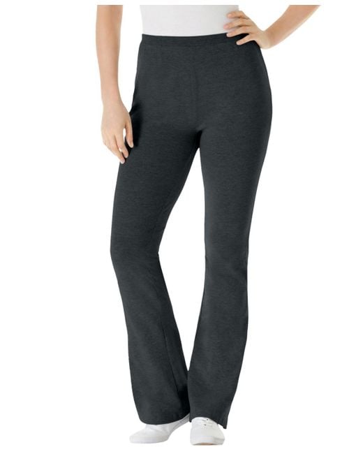Woman Within Blue Plus Size Within Stretch-cotton Knit Pull-on Bootcut leggings