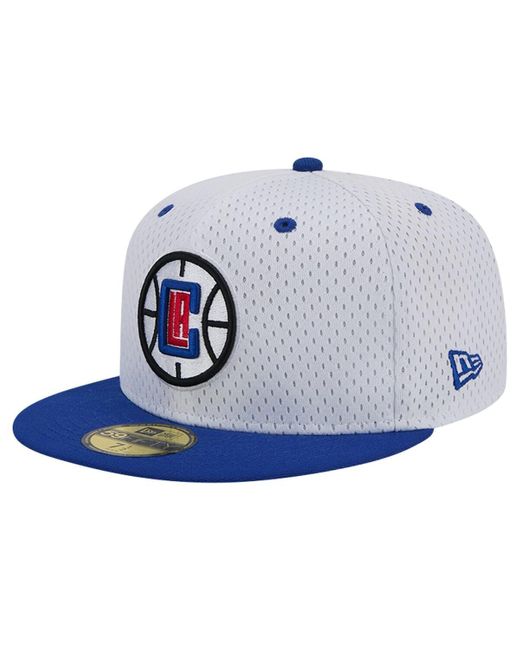 KTZ Blue White/royal La Clippers Throwback 2tone 59fifty Fitted Hat for men