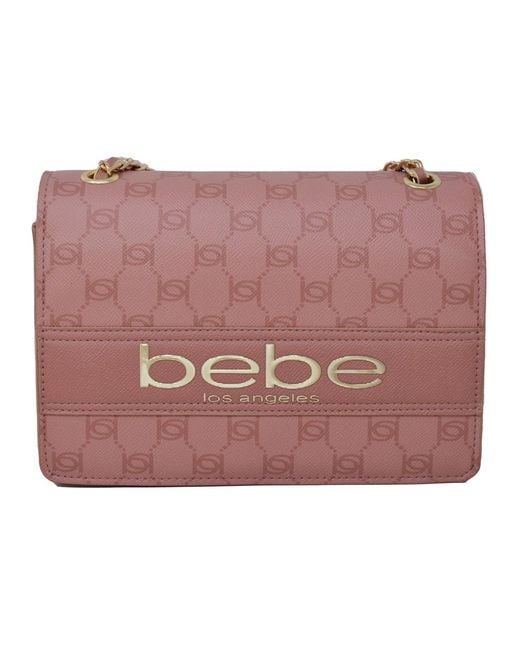 Bebe Red Serena Monogram Shoulder Bag
