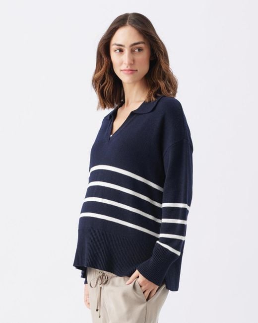 Ripe Maternity Blue Maternity Lori Nursing Knit Sweater
