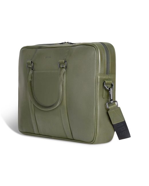 CHAMPS Green Onyx Collection Leather Slim Briefcase