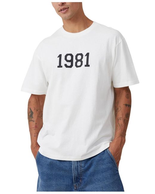 Cotton On White Loose Fit College T-shirt for men