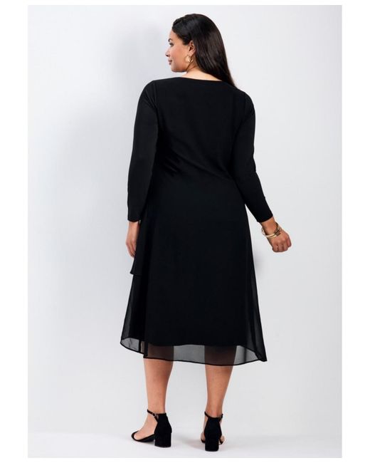 Avenue Blue Plus Size Fantasia Chiffon Dress