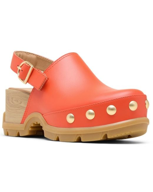 Sorel Orange Roamn Studded Slip On Clogs