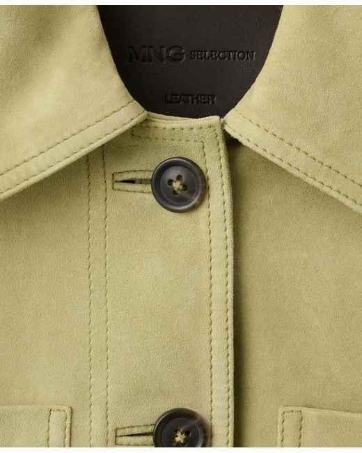 Mango Green Buttons Suede Jacket