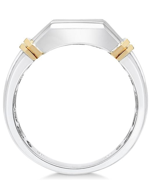 Macy's Metallic Men's Diamond Ring (1/2 Ct. T.w.) In 10k Gold And White Gold for men