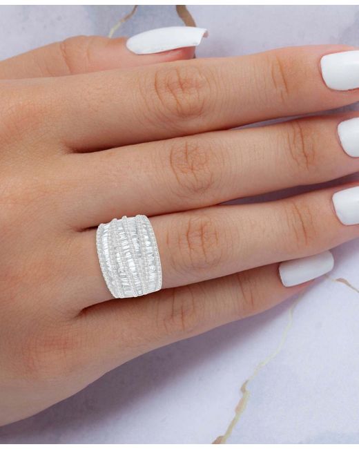 Macy's White Mixed Cubic Zirconia Multi-row Ring (4-3/4 Ct. T.w.