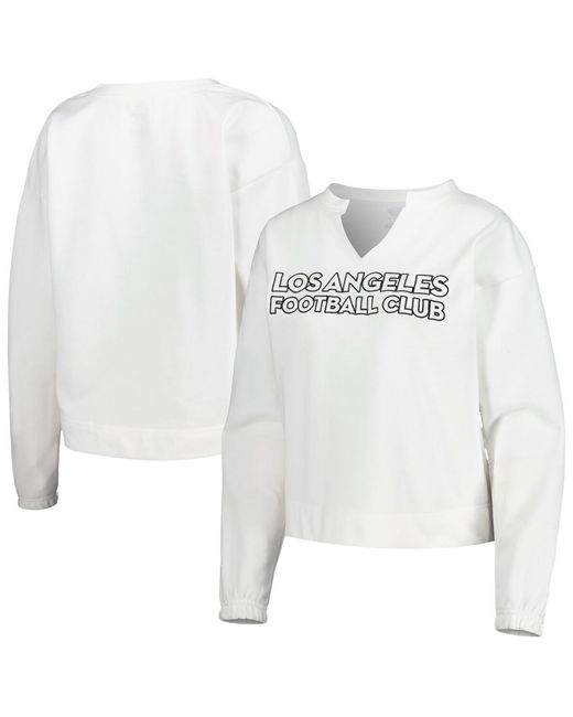 Concepts Sport White Lafc Sunray Notch Neck Long Sleeve Top