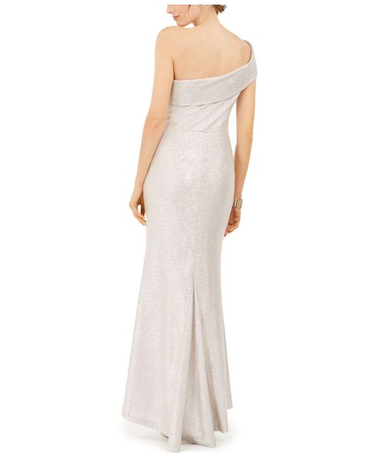 Eliza J Petite Metallic One shoulder Gown Lyst